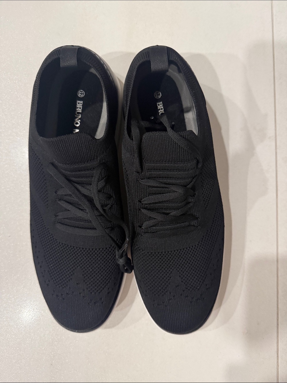 Bruno Marc Men's Casual Black Knit Sneakers Size 12